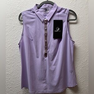Foray Golf Sleeveless Polo Top in Lavender